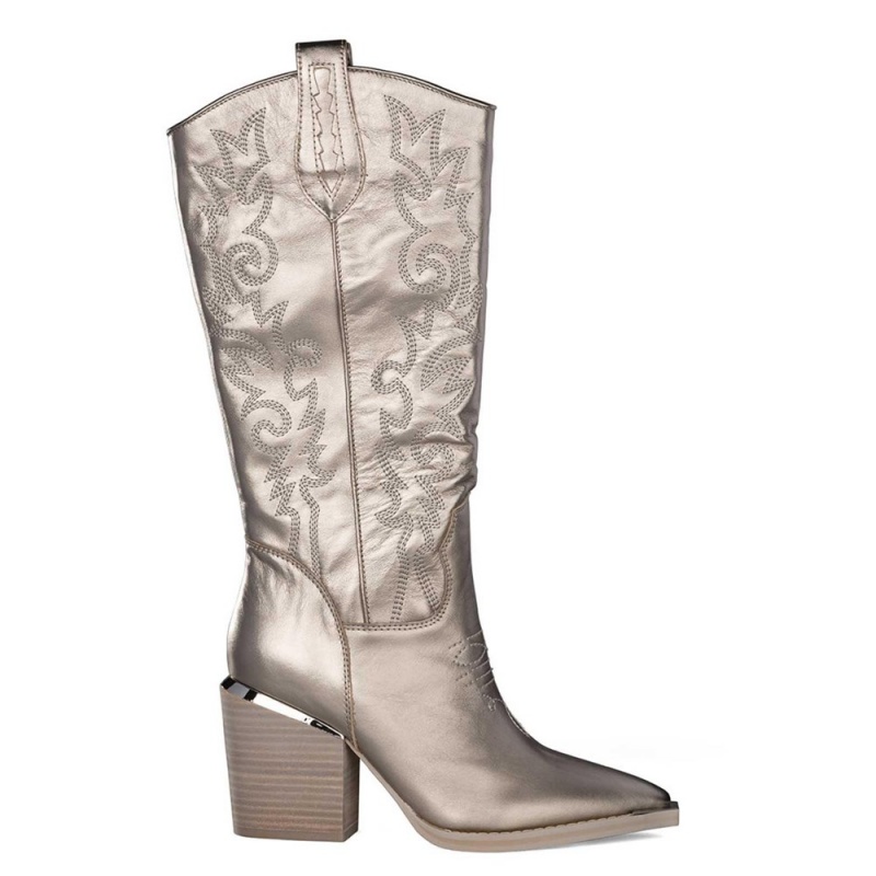 Bottes à Talons Alma En Pena Cowboy Boots Bleu Marine Femme | TBP-01942677